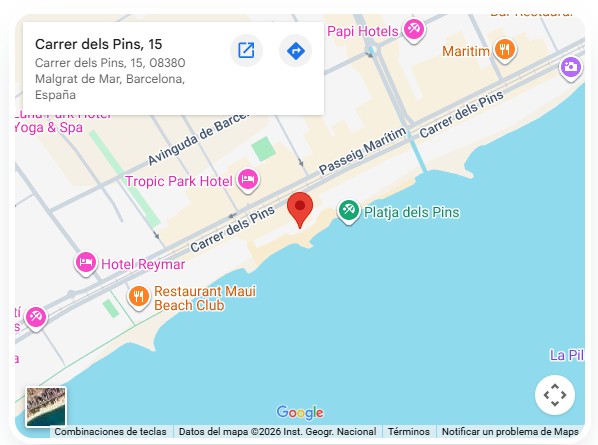 Mapa de la ubicación de Apartamentos Quintasol en Malgrat de Mar
